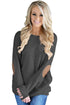 Sexy Black Elbow Patch Sweatshirt
